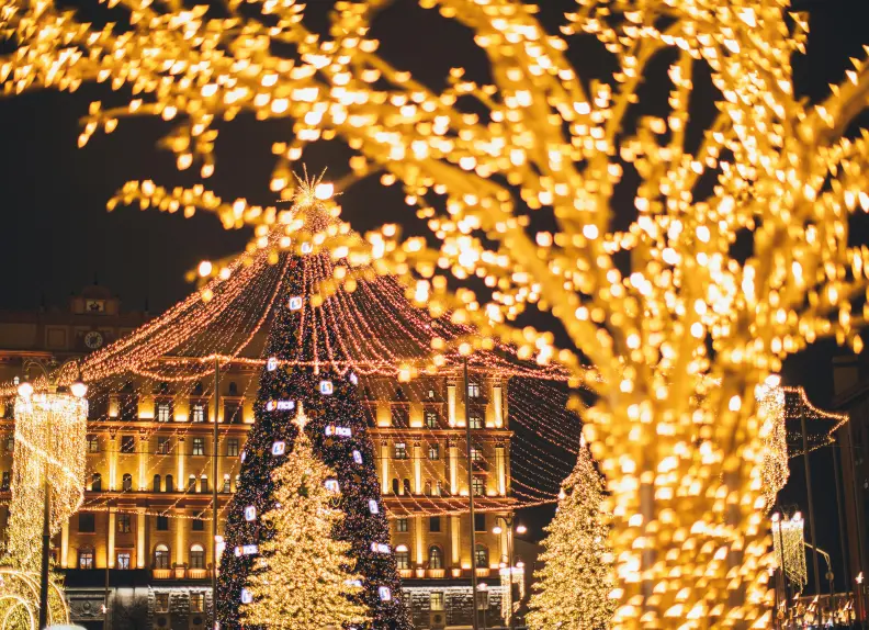 Illumination de noël à visiter lors d'une soirée d'entreprise