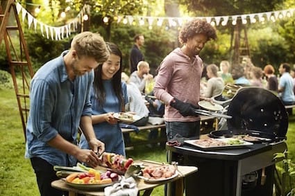 A lively outdoor barbecue event